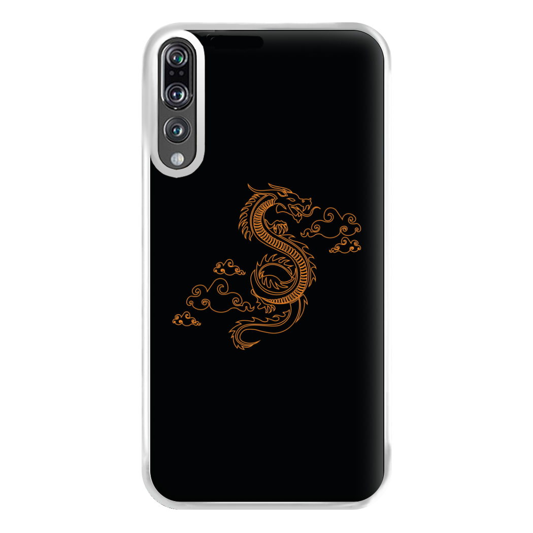 Orange - Dragon Patterns Phone Case for Huawei P20 Pro