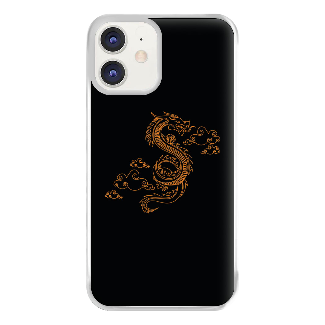 Orange - Dragon Patterns Phone Case for iPhone 12 / 12 Pro