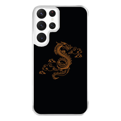 Orange - Dragon Patterns Phone Case for Galaxy S22 Ultra