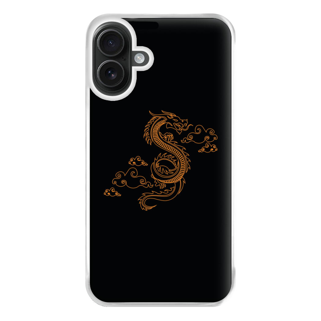 Orange - Dragon Patterns Phone Case for iPhone 16 Plus