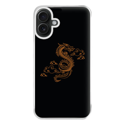 Orange - Dragon Patterns Phone Case for iPhone 16 Plus