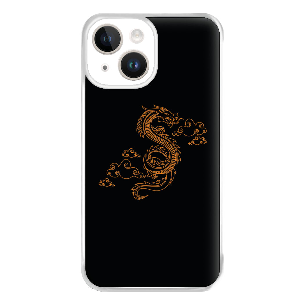 Orange - Dragon Patterns Phone Case for iPhone 14