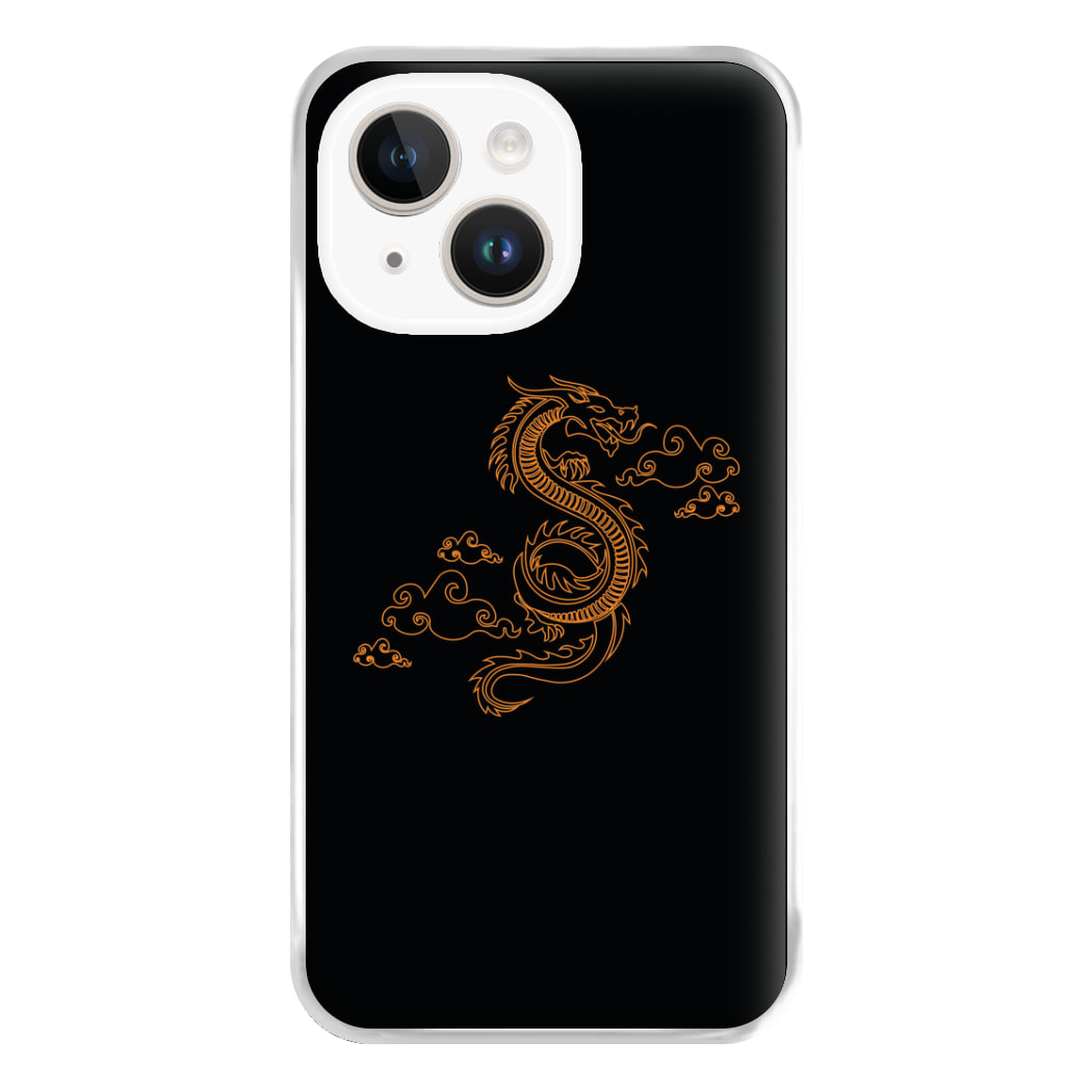 Orange - Dragon Patterns Phone Case for iPhone 14 Plus