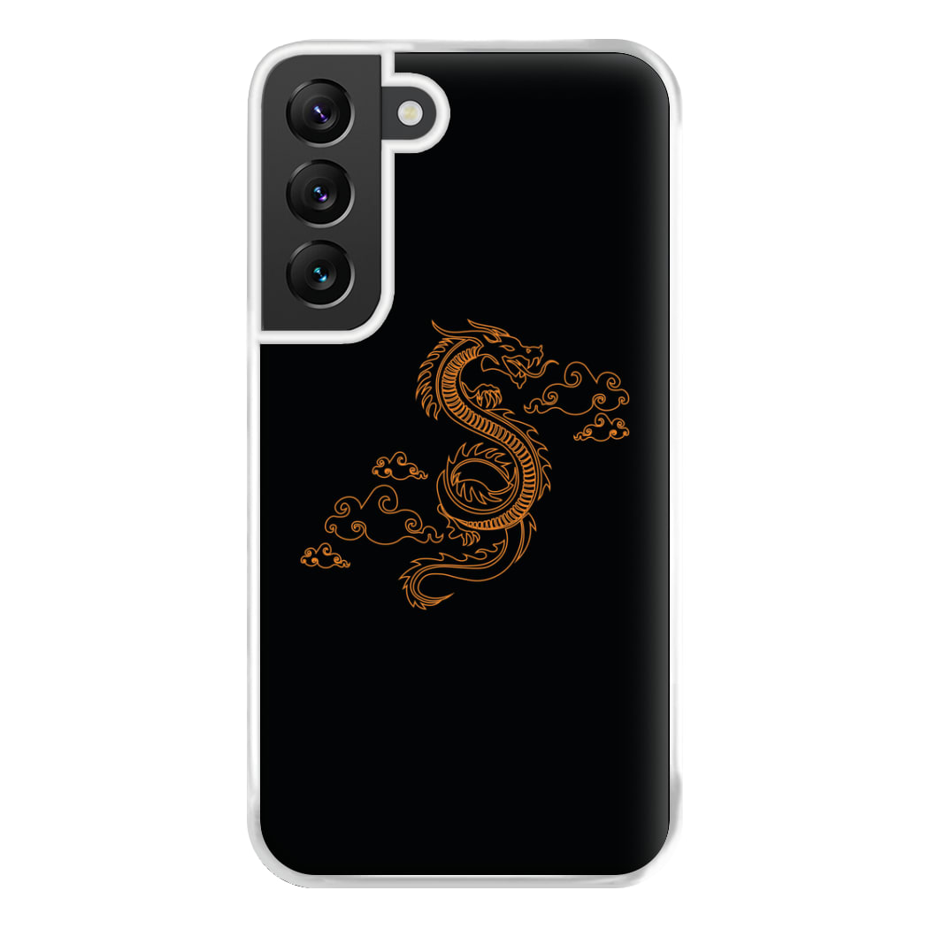 Orange - Dragon Patterns Phone Case for Galaxy S22 Plus