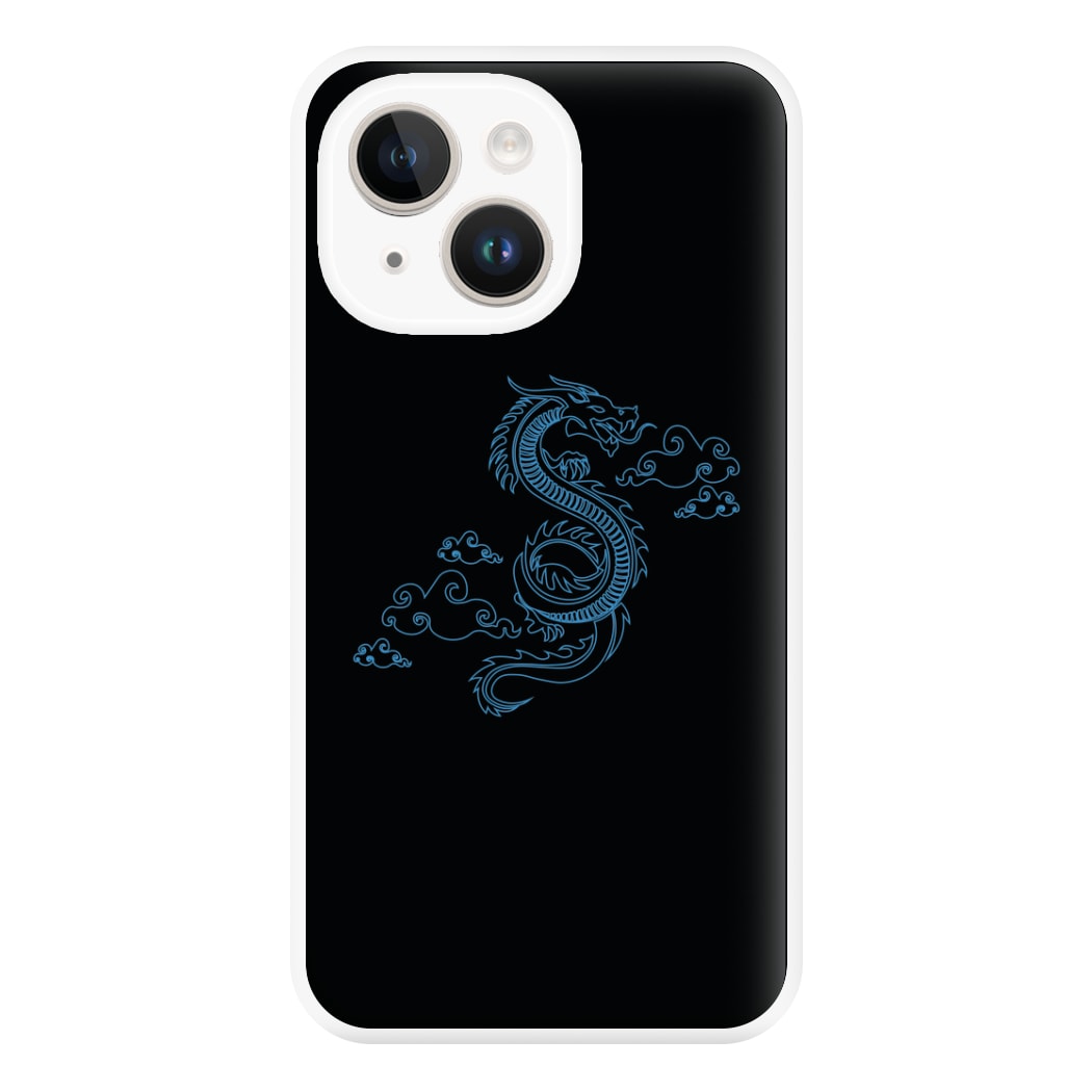 Blue - Dragon Patterns Phone Case for iPhone 14 Plus