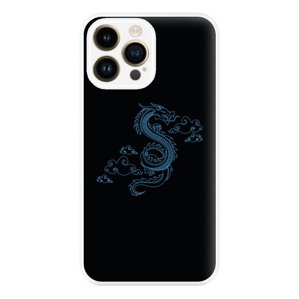 Blue - Dragon Patterns Phone Case for iPhone 14 Pro Max