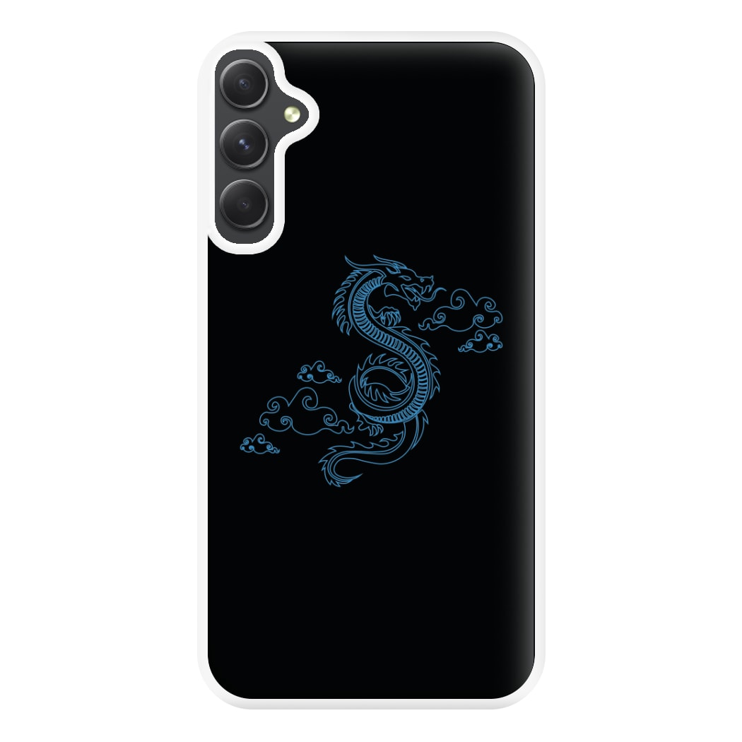 Blue - Dragon Patterns Phone Case for Galaxy A34