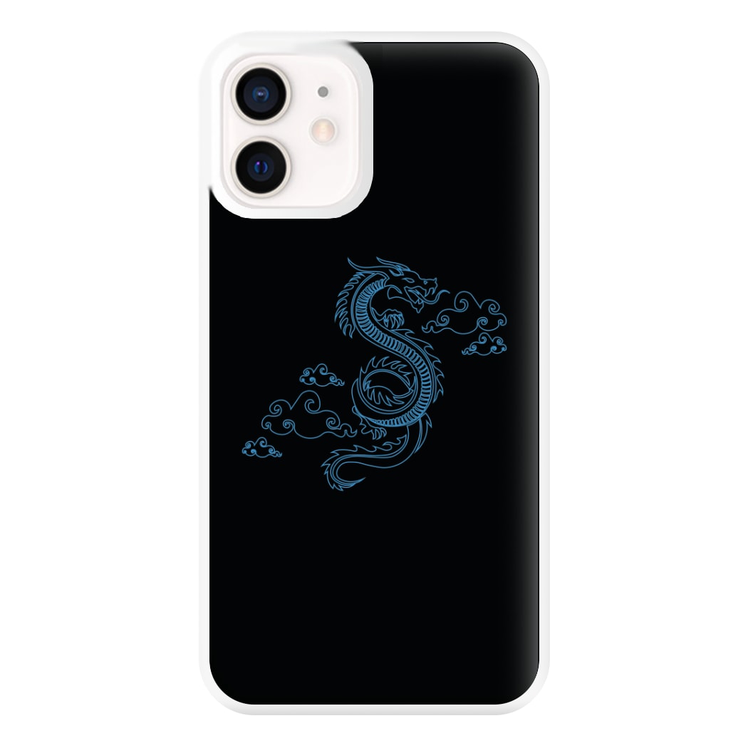 Blue - Dragon Patterns Phone Case for iPhone 13 Mini