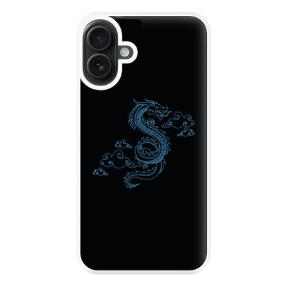 Blue - Dragon Patterns Phone Case for iPhone 16 Plus