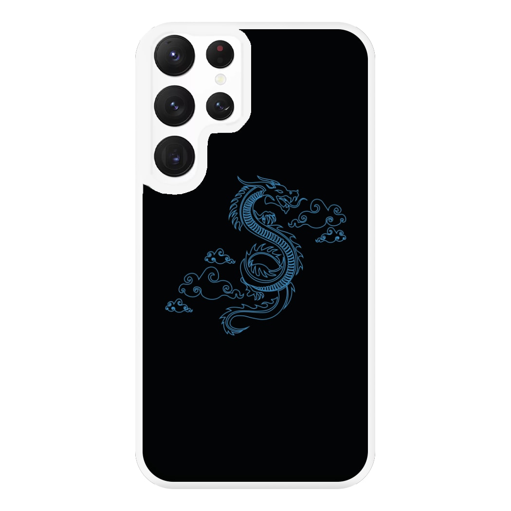 Blue - Dragon Patterns Phone Case for Galaxy S22 Ultra