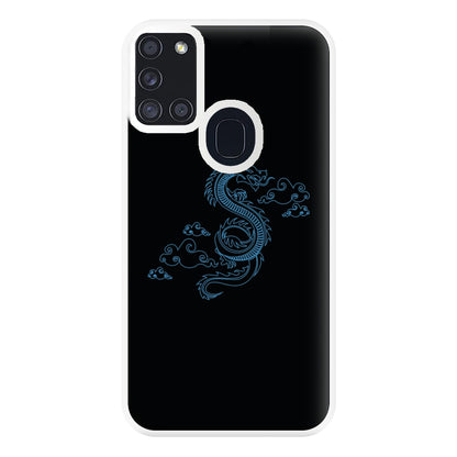 Blue - Dragon Patterns Phone Case for Galaxy A21s