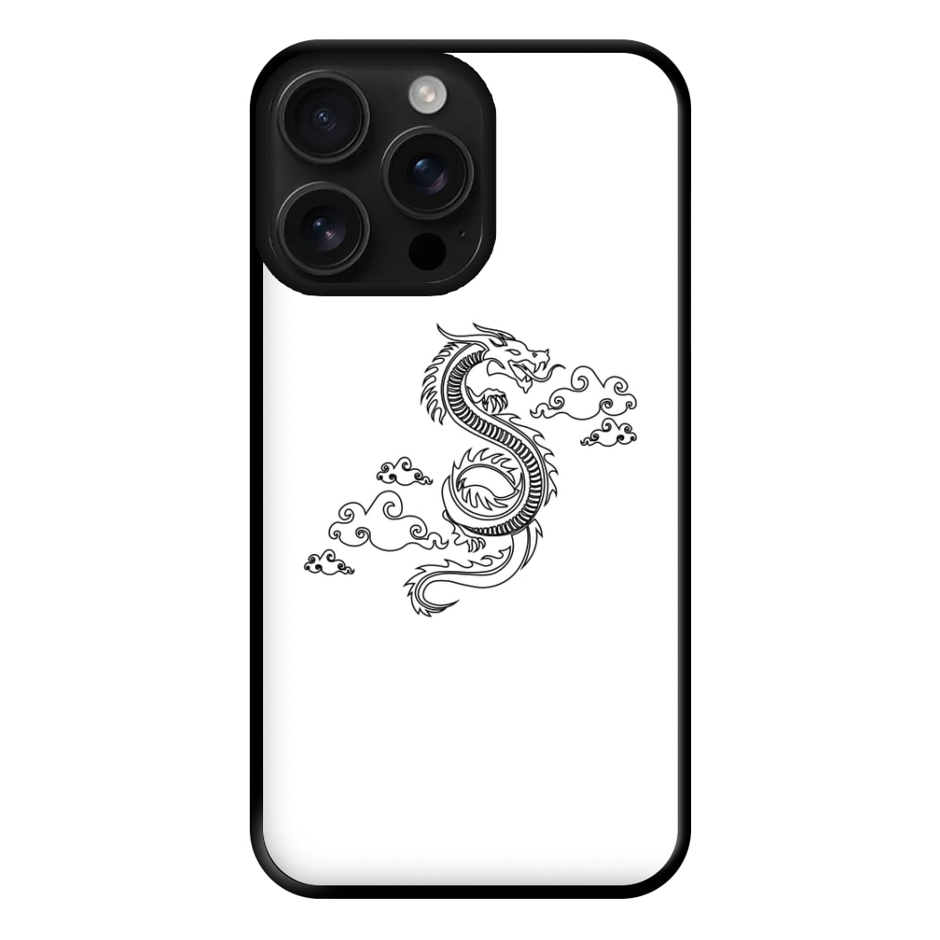 Black - Dragon Patterns Phone Case for iPhone 16 Pro Max