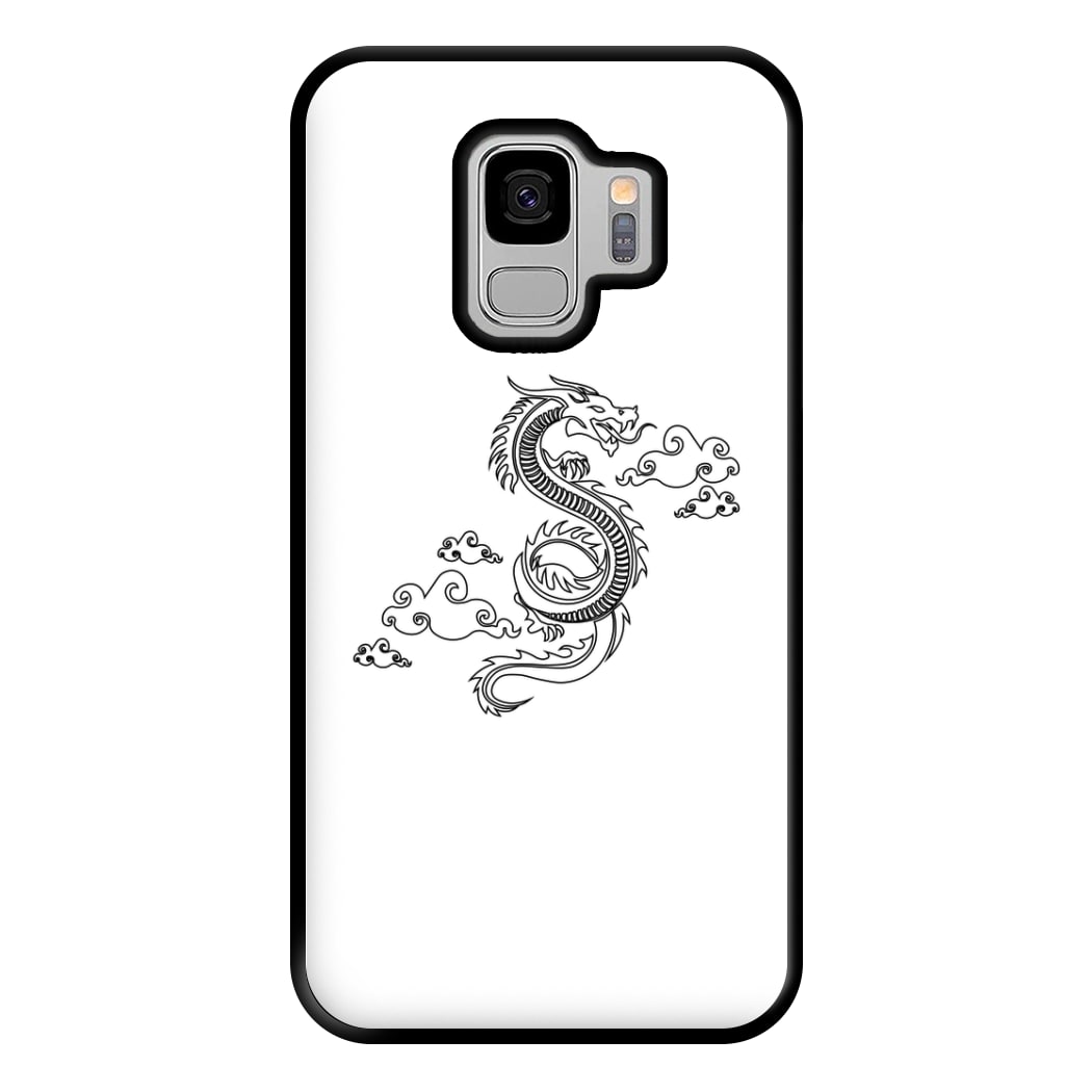 Black - Dragon Patterns Phone Case for Galaxy S9 Plus