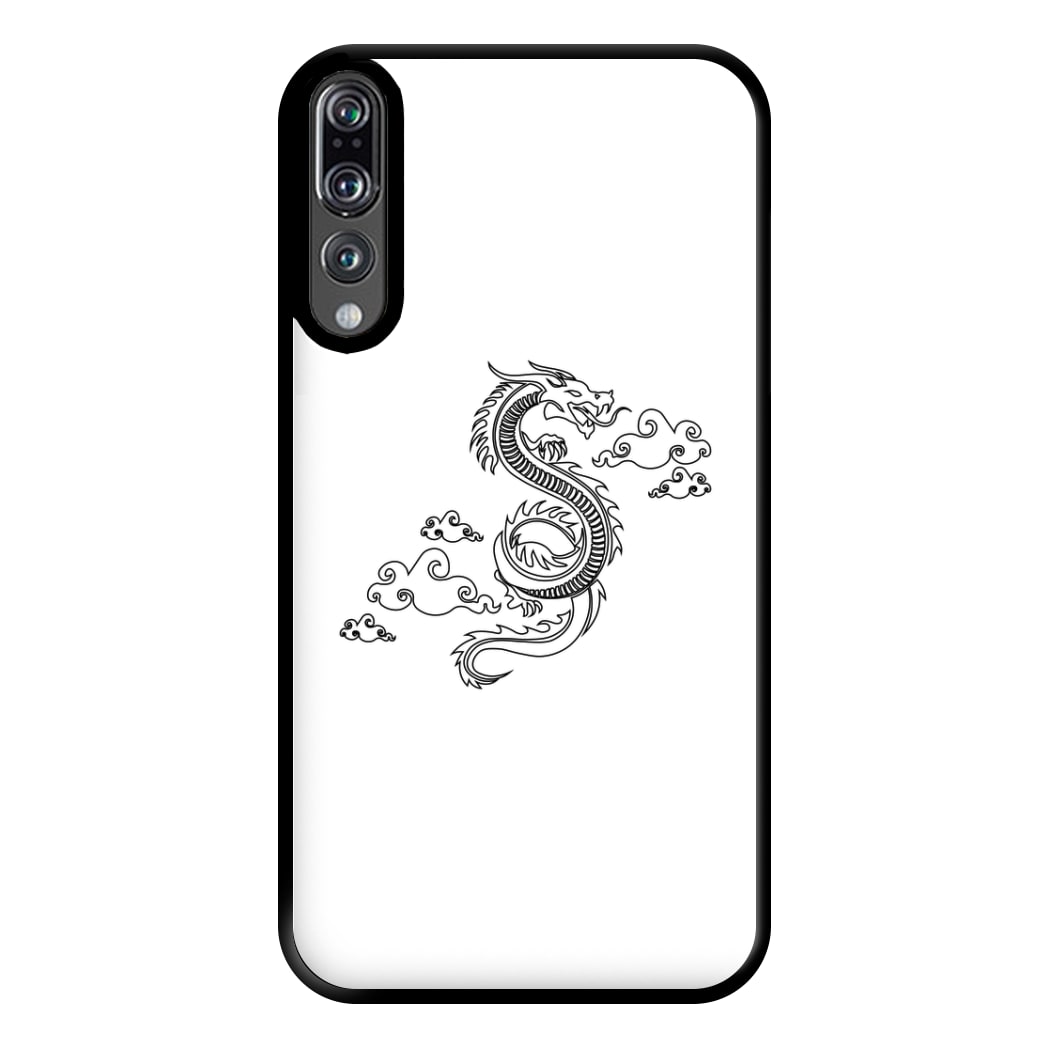 Black - Dragon Patterns Phone Case for Huawei P20 Pro