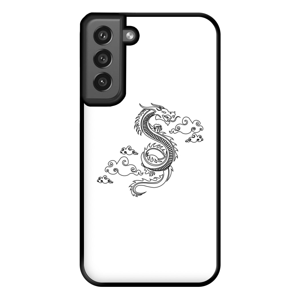 Black - Dragon Patterns Phone Case for Galaxy S21FE