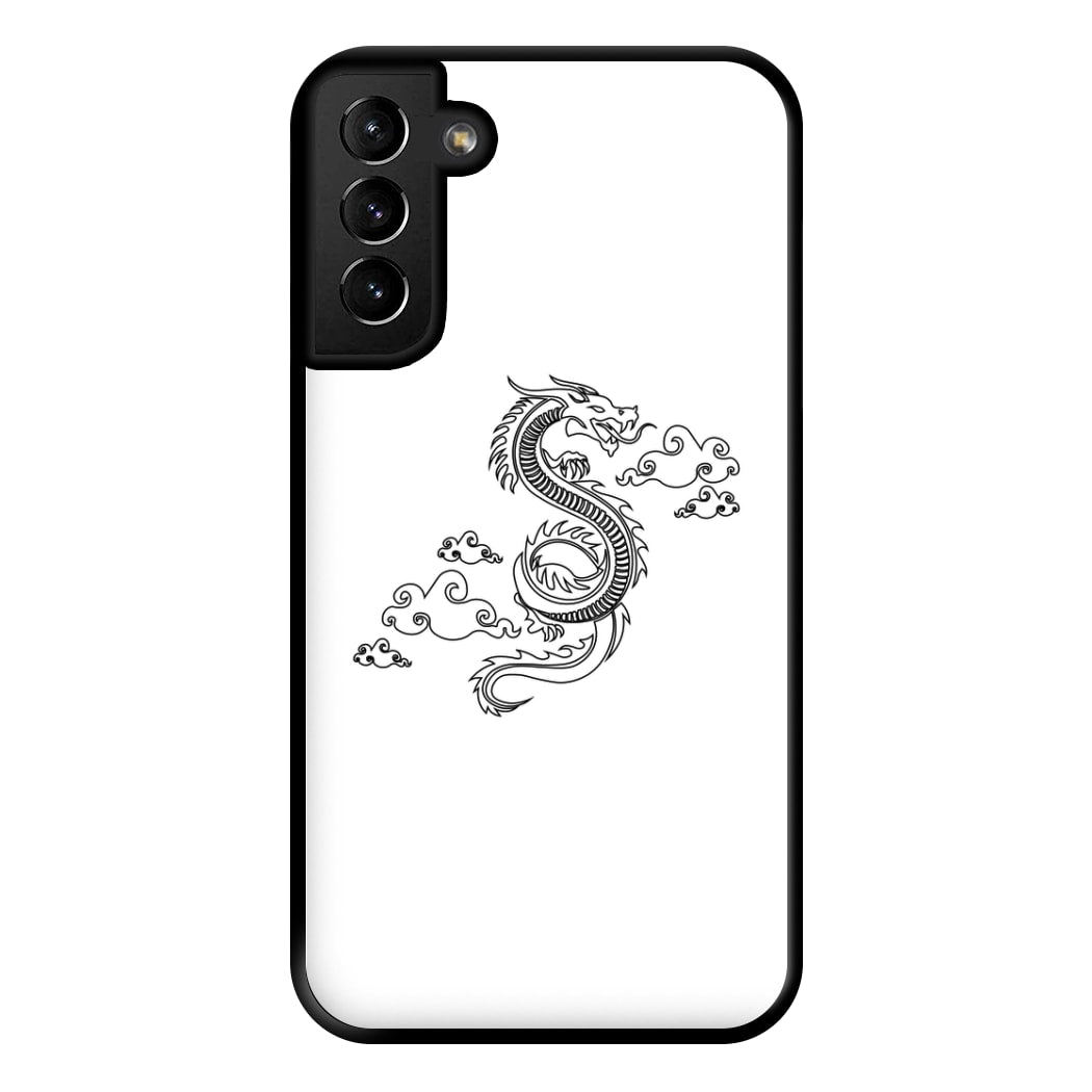 Black - Dragon Patterns Phone Case for Galaxy S21 Plus