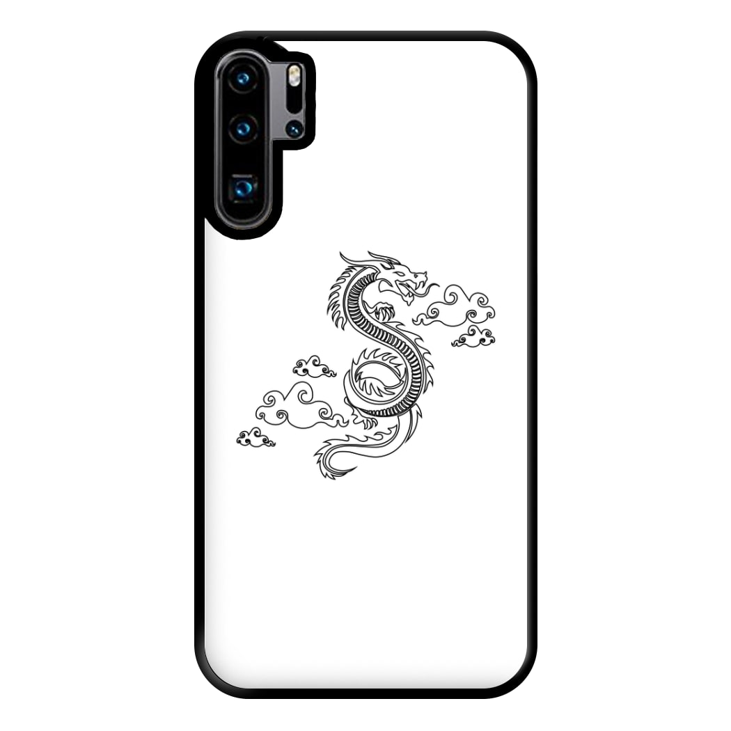 Black - Dragon Patterns Phone Case for Huawei P30 Pro