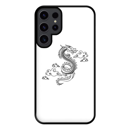 Black - Dragon Patterns Phone Case for Galaxy S23 Ultra