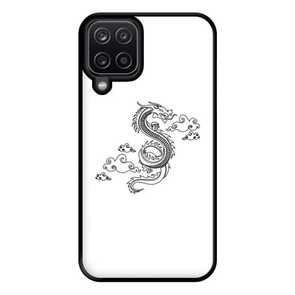 Black - Dragon Patterns Phone Case for Galaxy A12