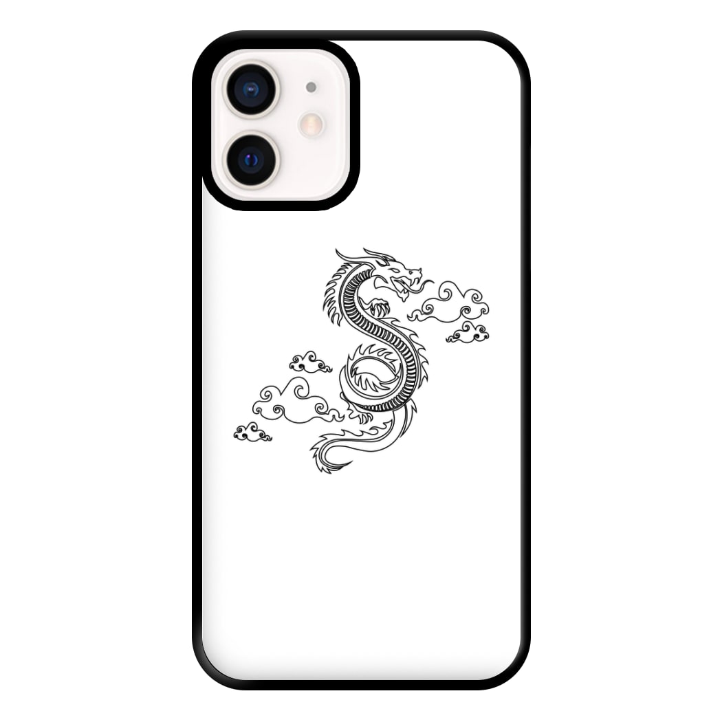 Black - Dragon Patterns Phone Case for iPhone 12 Mini