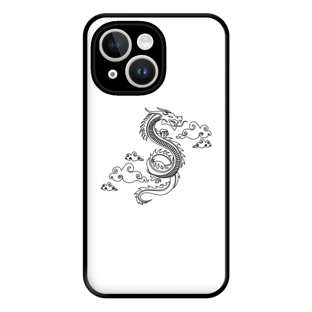 Black - Dragon Patterns Phone Case for iPhone 14 Plus