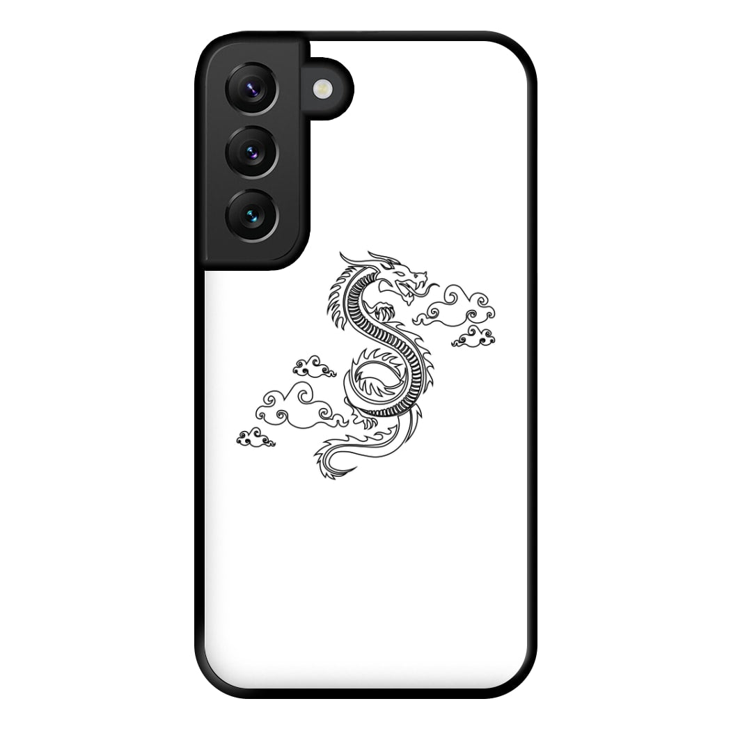 Black - Dragon Patterns Phone Case for Galaxy S22 Plus