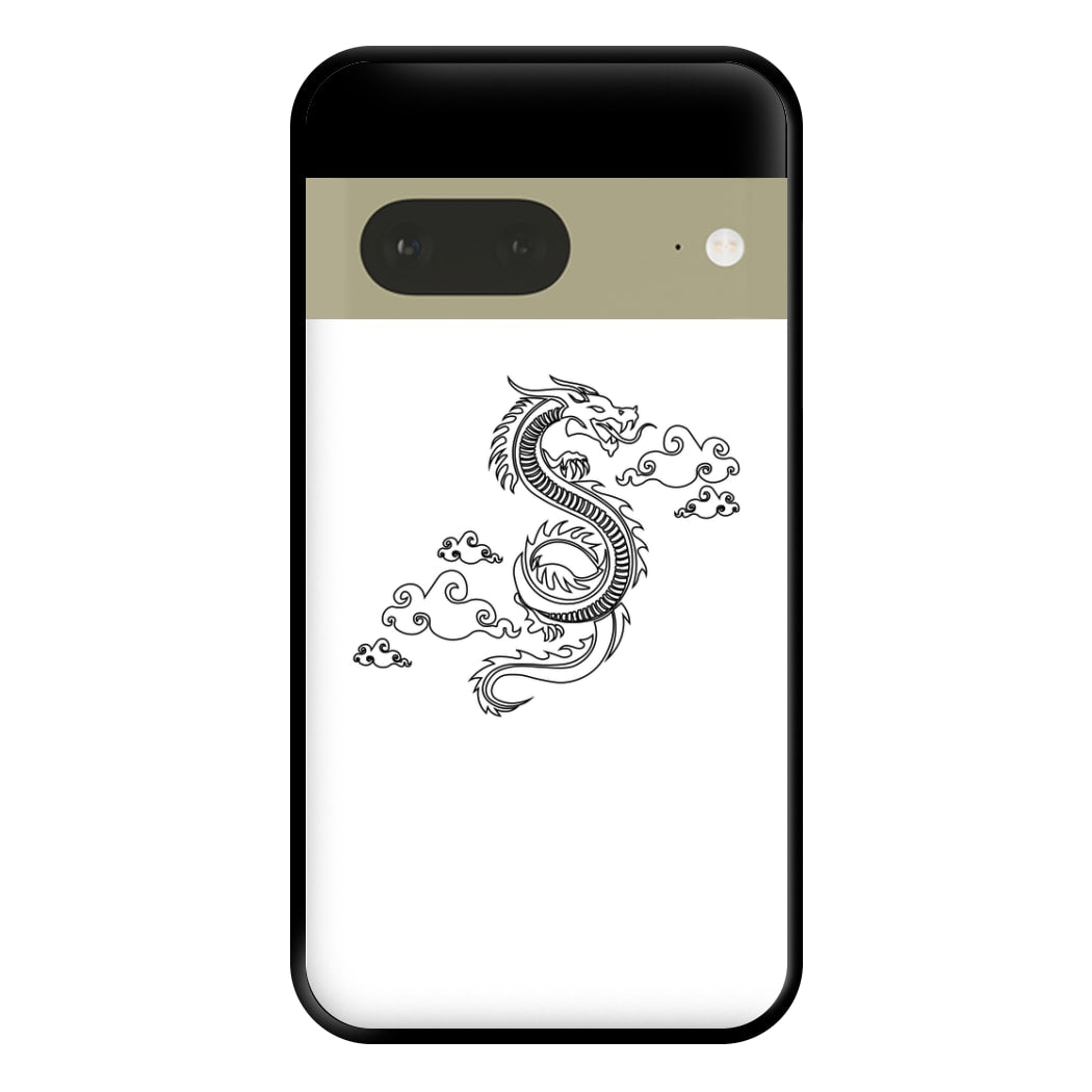 Black - Dragon Patterns Phone Case for Google Pixel 7a