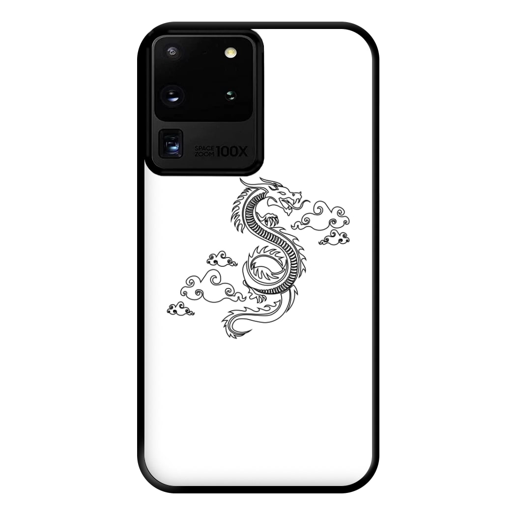 Black - Dragon Patterns Phone Case for Galaxy S20 Ultra