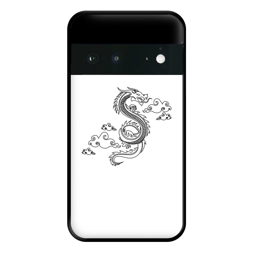 Black - Dragon Patterns Phone Case for Google Pixel 6a