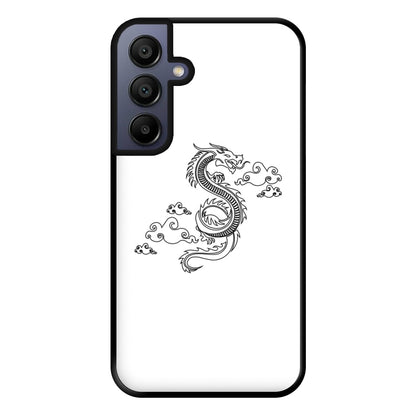 Black - Dragon Patterns Phone Case for Galaxy A15