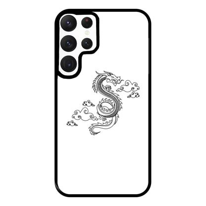 Black - Dragon Patterns Phone Case for Galaxy S22 Ultra