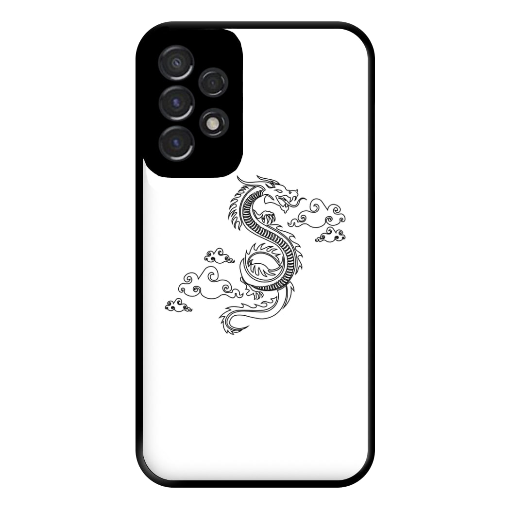 Black - Dragon Patterns Phone Case for Galaxy A53