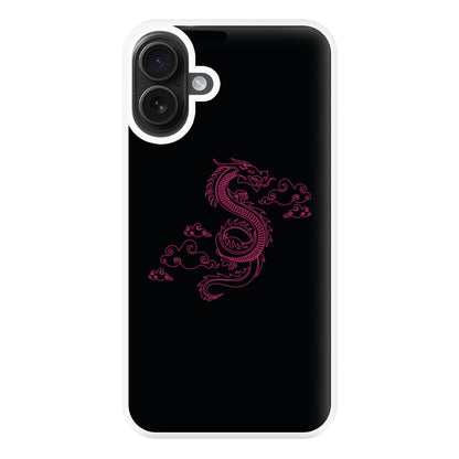 Pink - Dragon Patterns Phone Case for iPhone 16 Plus