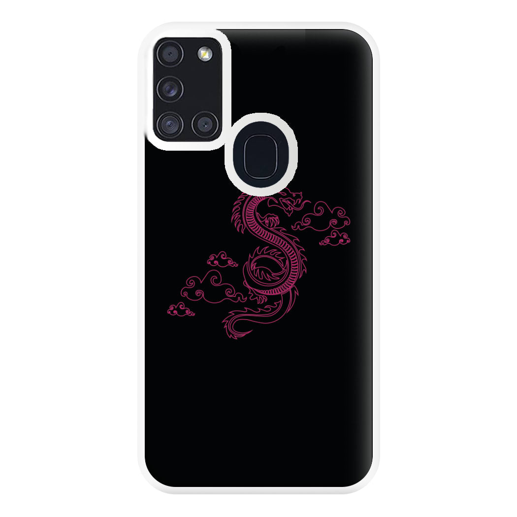 Pink - Dragon Patterns Phone Case for Galaxy A21s