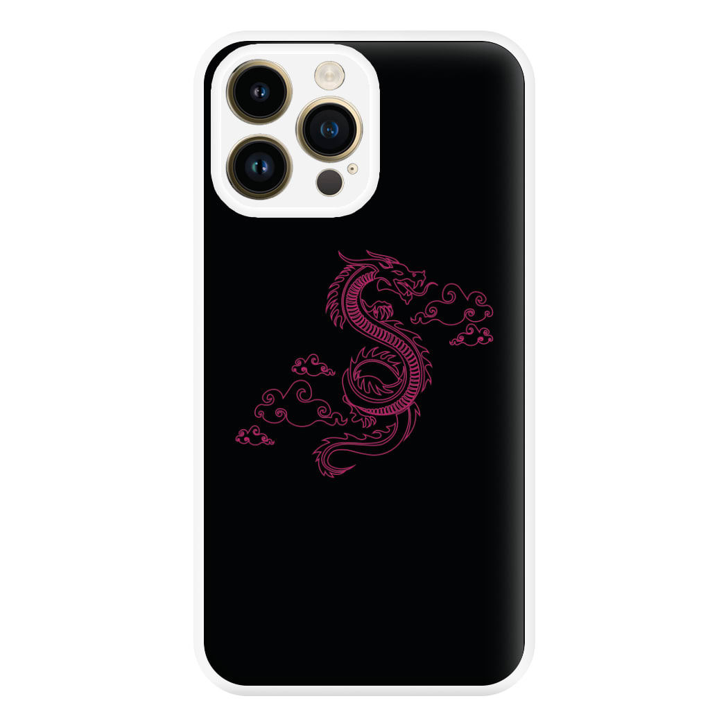 Pink - Dragon Patterns Phone Case for iPhone 14 Pro Max