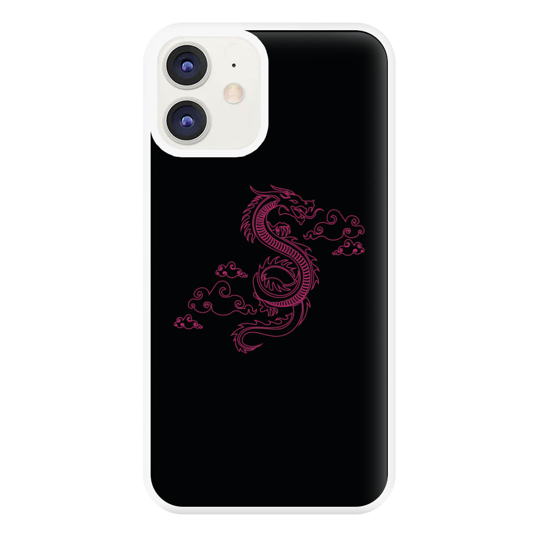 Pink - Dragon Patterns Phone Case for iPhone 12 / 12 Pro