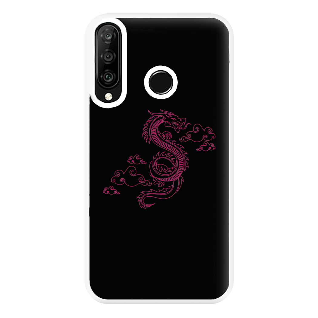 Pink - Dragon Patterns Phone Case for Huawei P30 Lite