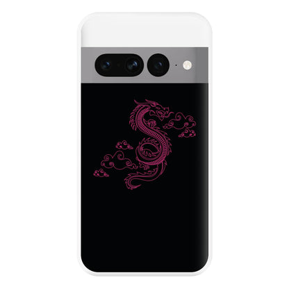 Pink - Dragon Patterns Phone Case for Google Pixel 7 Pro