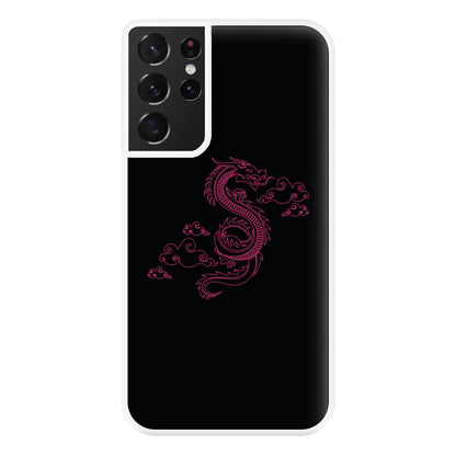 Pink - Dragon Patterns Phone Case for Galaxy S21 Ultra