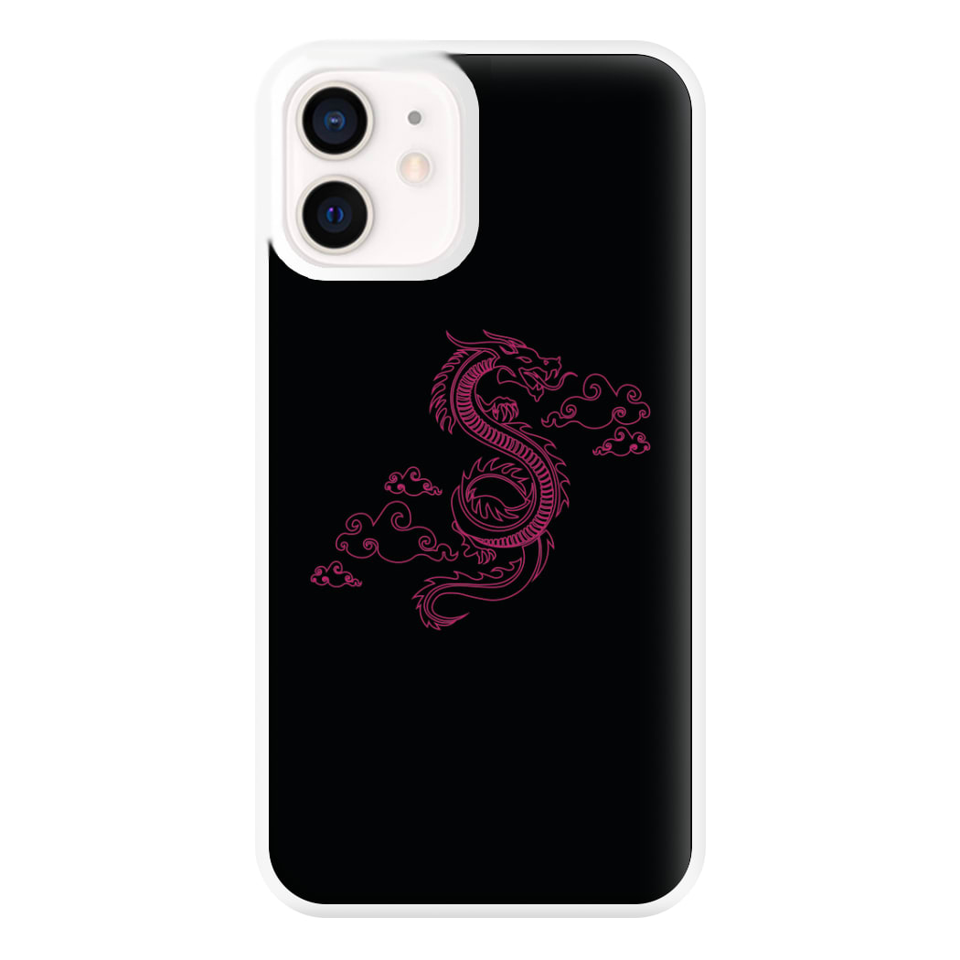 Pink - Dragon Patterns Phone Case for iPhone 13 Mini