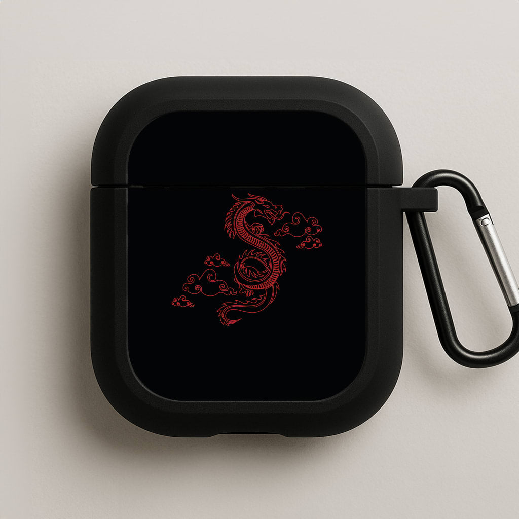 Red - Dragon Patterns AirPods Case
