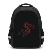 Red - Dragon Patterns Backpack 1
