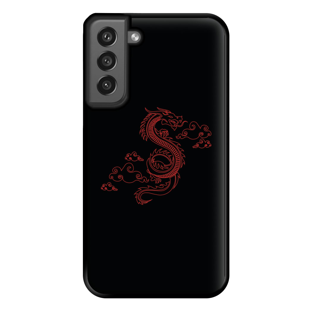 Red - Dragon Patterns Phone Case for Galaxy S21FE