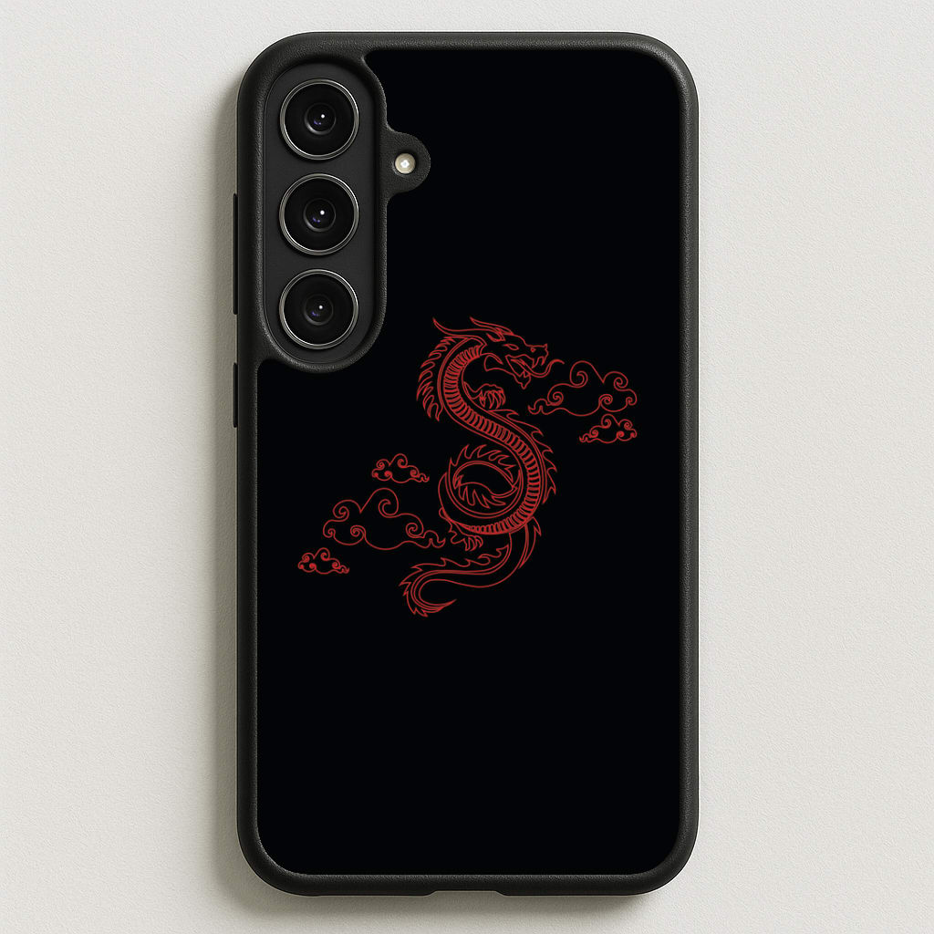 Red - Dragon Patterns Phone Case for Galaxy S25FE
