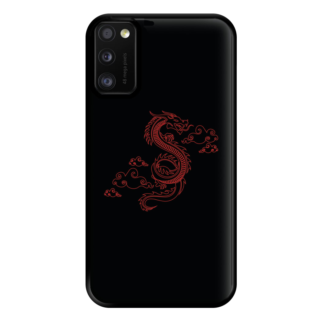 Red - Dragon Patterns Phone Case for Galaxy A41