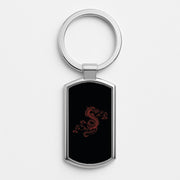 Red - Dragon Patterns Luxury Keyring 1