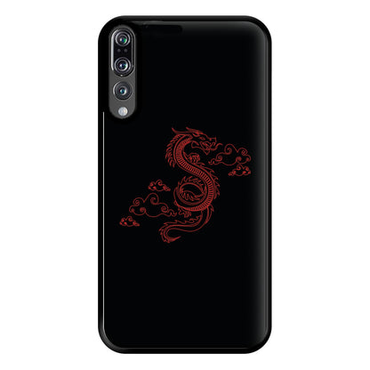 Red - Dragon Patterns Phone Case for Huawei P20 Pro