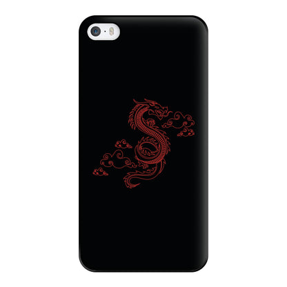 Red - Dragon Patterns Phone Case for iPhone 5 / 5s / SE 2016