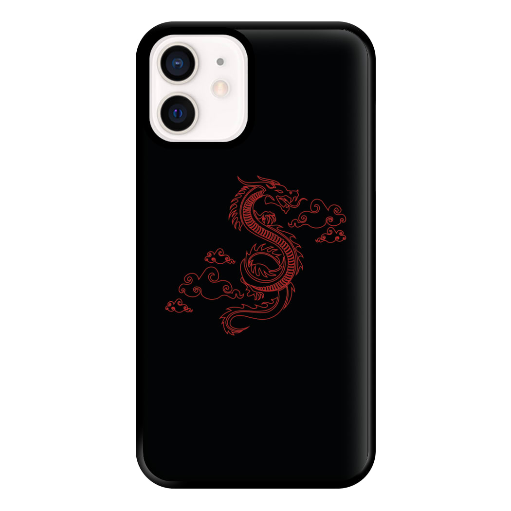 Red - Dragon Patterns Phone Case for iPhone 13 Mini