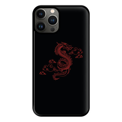 Red - Dragon Patterns Phone Case for iPhone 13 Pro Max